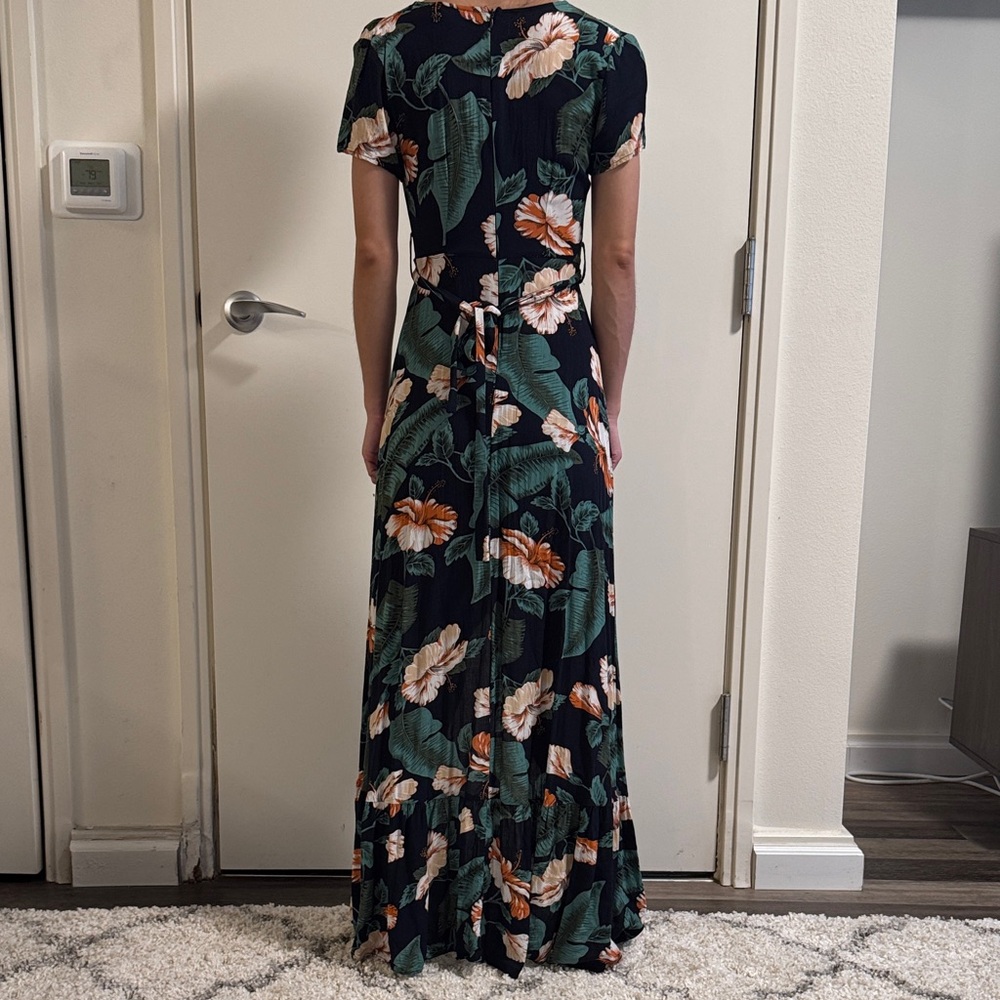 XIX Palms Black and Green Floral Maxi Dress - Picture 2 of 6